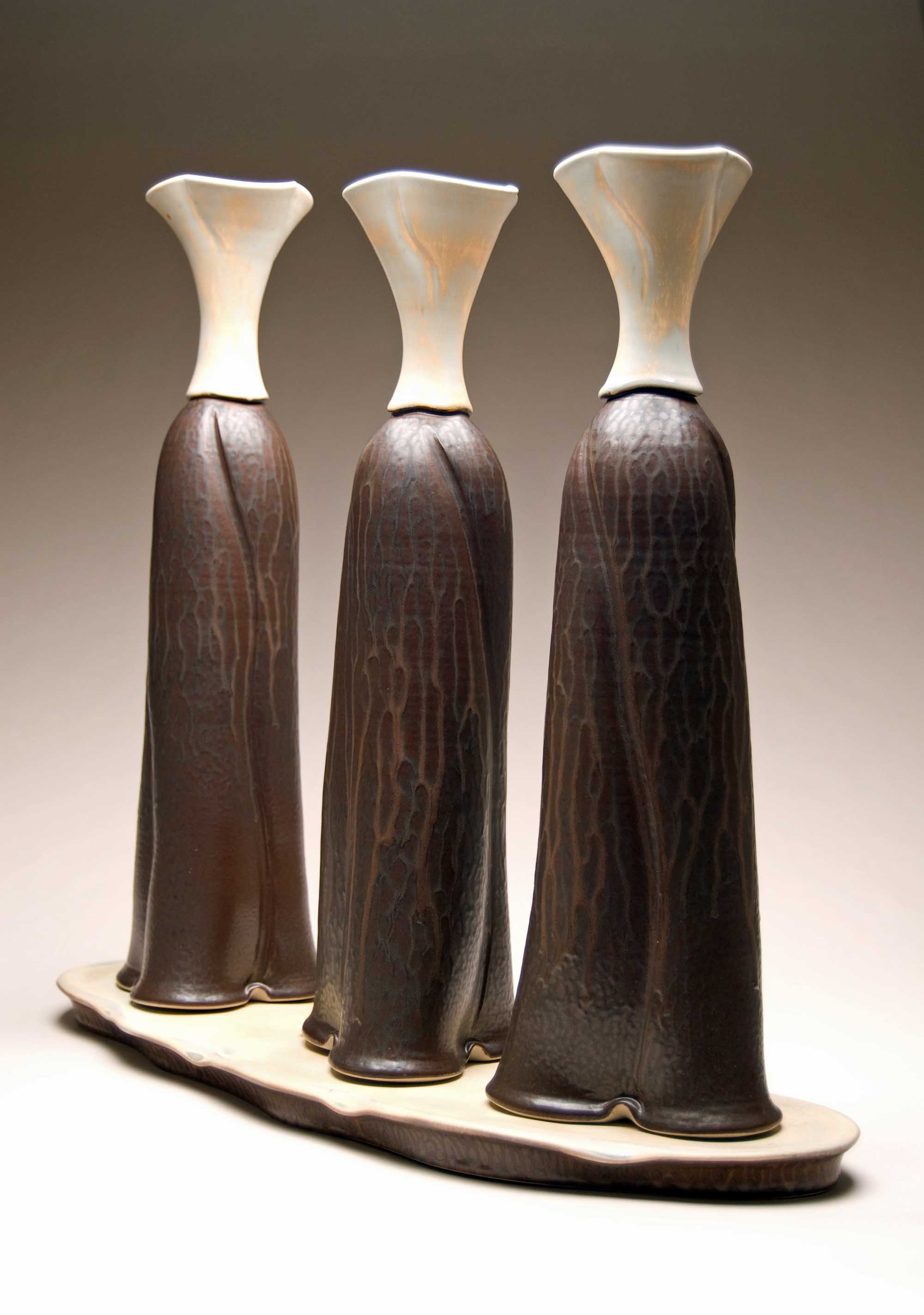 conner burns - three sisters vase set - dark ash