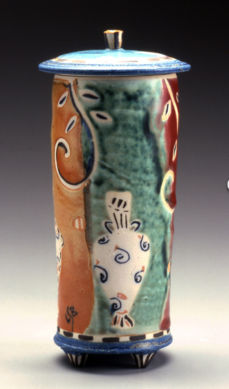 lynn smiler bowers - lidded jar - pottery - natchez project