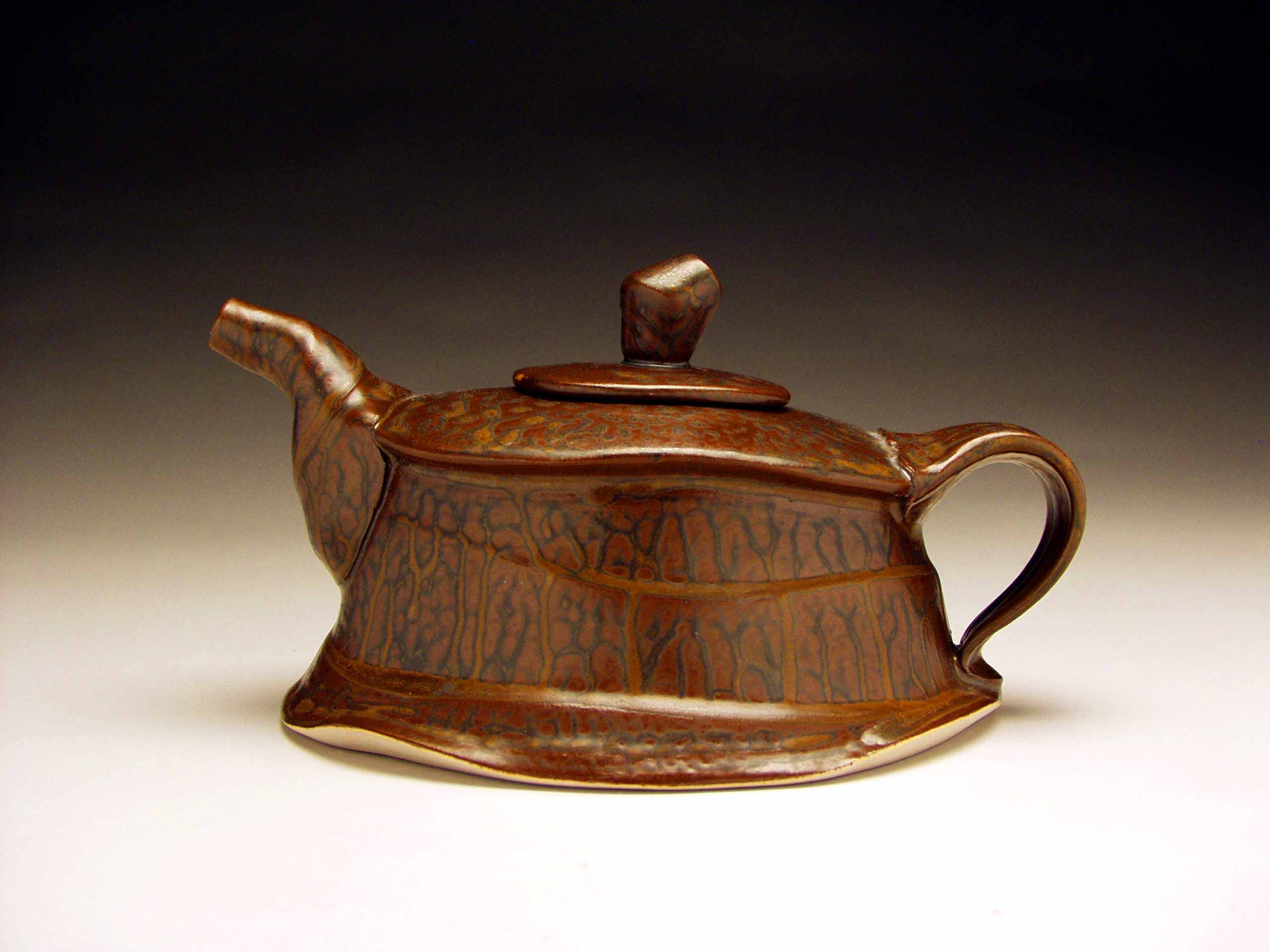 conner burns - dark ash glazed teapot