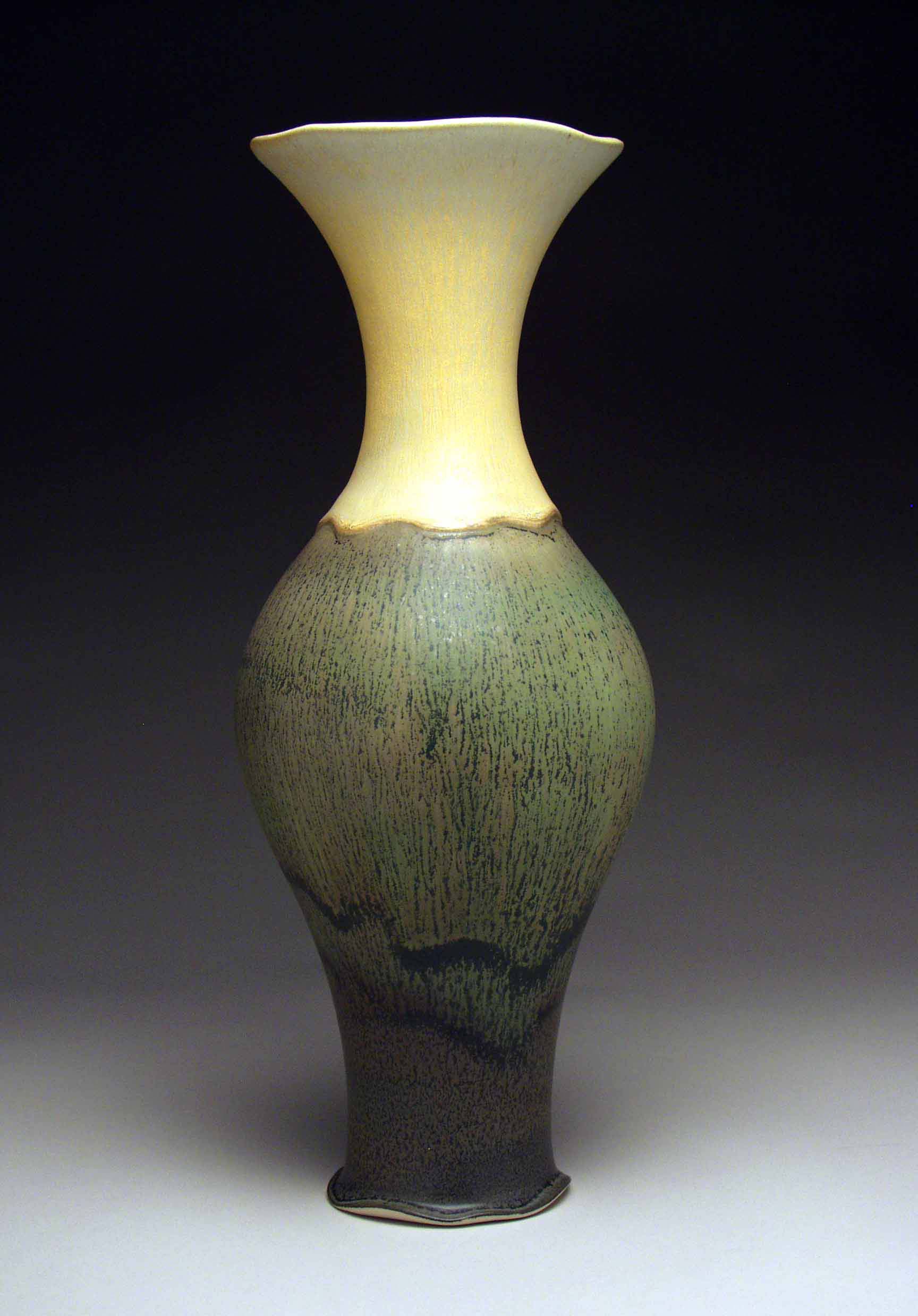 conner burns - tall green vase
