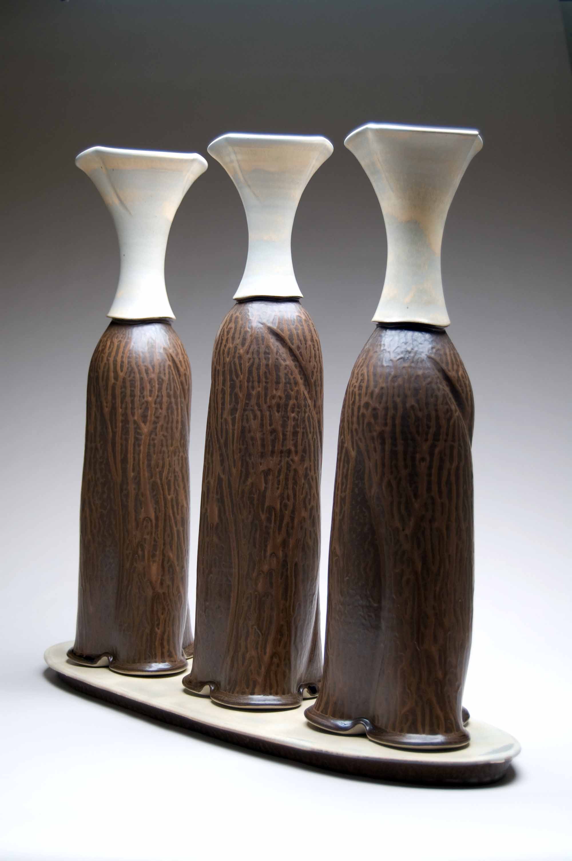 conner burns - three sisters vase set - dark ash