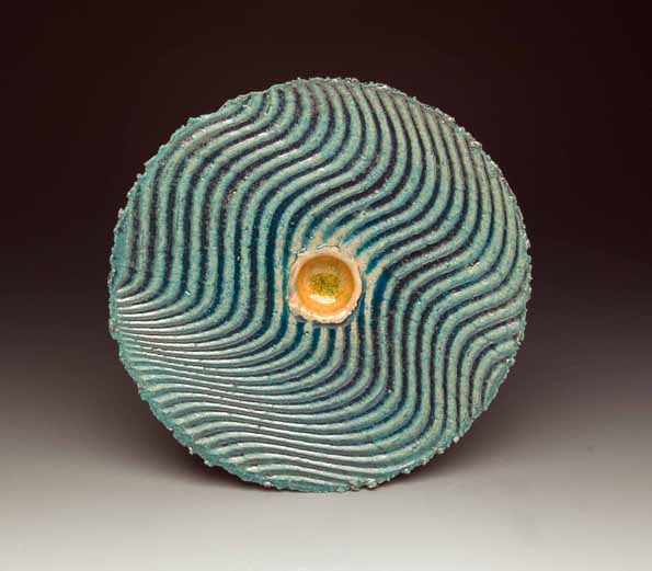 conner burns - small disc, turquoise dark wave, disc series 2013