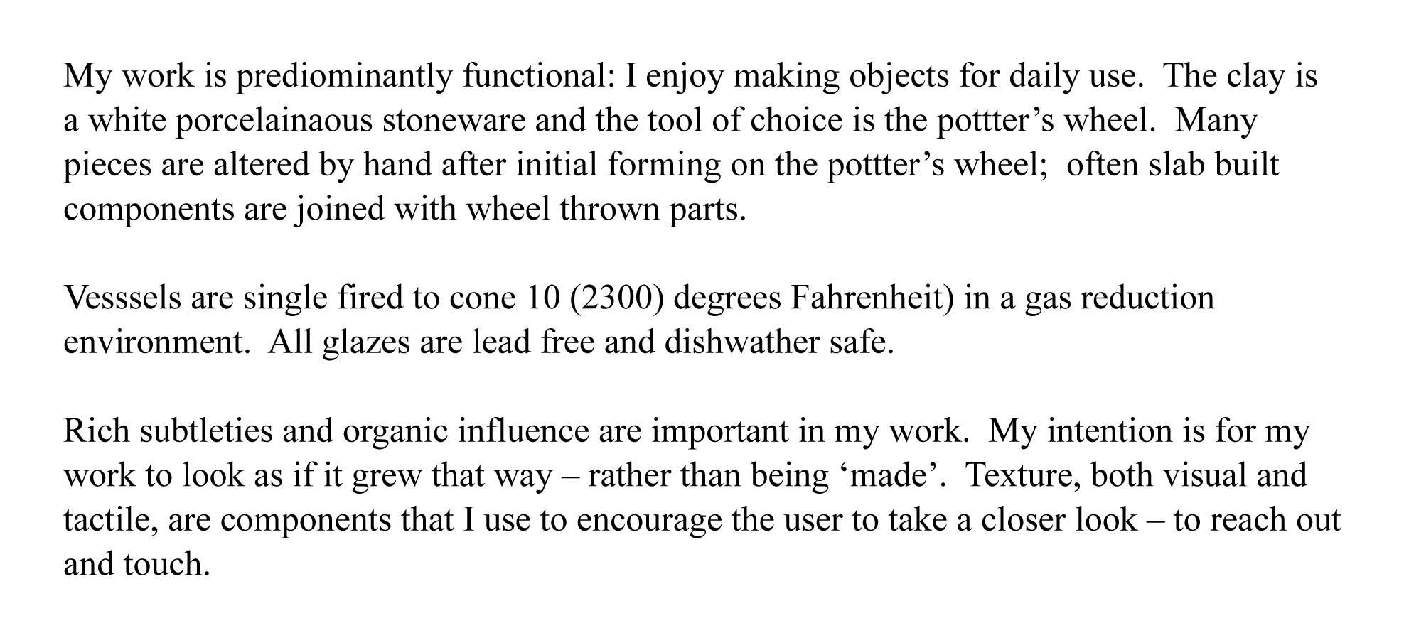artist statement 2003 through - 
