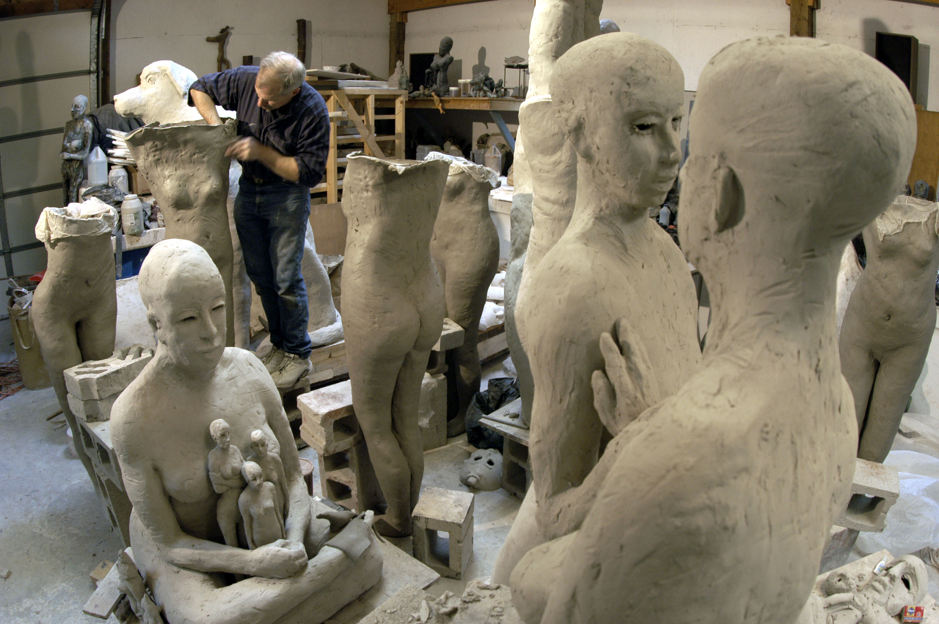 mark chatterley working in his studio